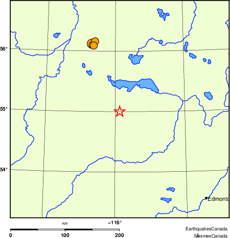 carte des s&eacute;ismes historiques de magnitude 5,0 et plus.  Détails dans le tableau de données ci-dessous