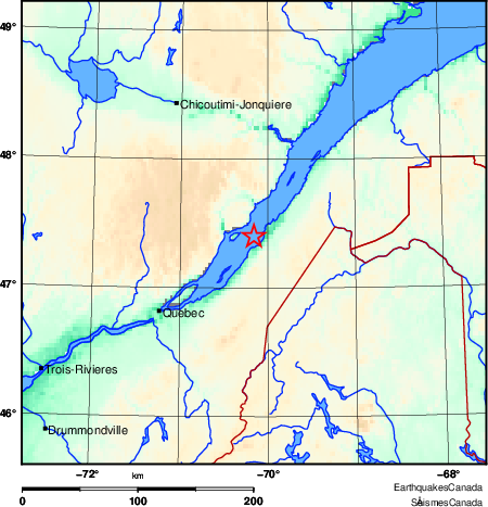 carte des environs du séisme