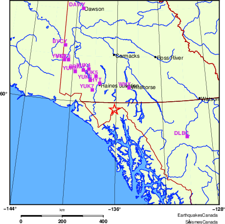 carte des localisations des stations sismologiques locales