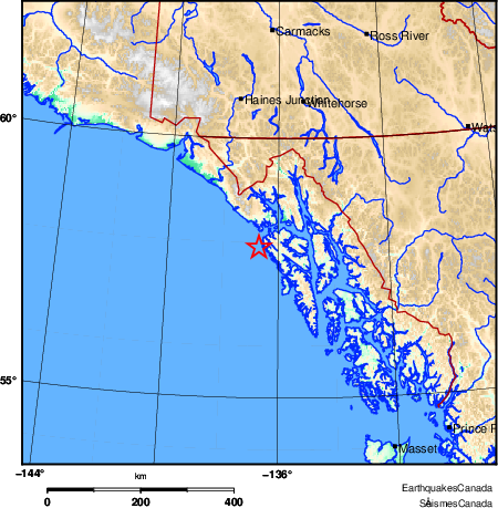 carte des environs du s&eacute;isme