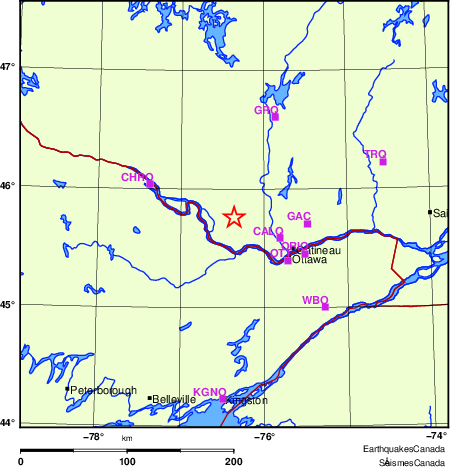 carte des localisations des stations sismologiques locales