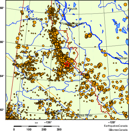 carte des des séismes de magnitude 2,0 et plus depuis 2000
