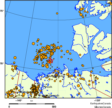carte des des s&eacute;ismes de magnitude 2,0 et plus depuis 2000