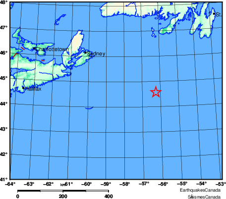 carte des environs du s&eacute;isme
